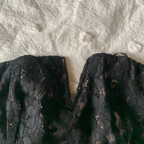 new✨ j.o.a anthro black lace and nude strapless romper - Picture 9 of 14